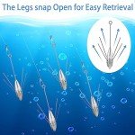 5 Pcs Sputnik Sinker Fishing Equipment Long Tail Fishing Weights Saltwater Surf Casting Sinkers Catfish Beach Spider Weights for Ocean Sea Sand, Silver Gray (3 oz)