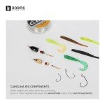 Booms Fishing CRR Carolina Ready Rigs for Bass Fishing Saltwater, 5pcs Brass Pre Rigged Carolina Rigs Kit, Fishing Weights Bullet Weights Carolina Keeper, 1oz Brass