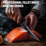 Golden Bird Fish Bait Knife - 5" Fishing Fillet Knife with Saw Sharp Blade, Boning Knives for Meat Cutting with Protective Sheath, Non-Slip Handle for Outdoors Camping Hiking