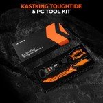 KastKing ToughTide 5pc Fishing Tool Kit, Rechargeable 65lb Digital Fish Scale with Lip Grip & Tape Measure, 7” Fillet Knife with Sheath & Sharpener, 8” Fishing Split Ring Pliers, Fishing Gear