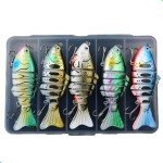 EXAURAFELIS 5pcs 7 Segment Multi-Jointed Swimbaits Fishing Lures for Bass Trout Perch Slow Sinking Lifelike Fishing Lure Kit Swimming Lures Freshwater Saltwater