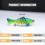 EXAURAFELIS 5pcs 7 Segment Multi-Jointed Swimbaits Fishing Lures for Bass Trout Perch Slow Sinking Lifelike Fishing Lure Kit Swimming Lures Freshwater Saltwater