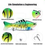 EXAURAFELIS 5pcs 7 Segment Multi-Jointed Swimbaits Fishing Lures for Bass Trout Perch Slow Sinking Lifelike Fishing Lure Kit Swimming Lures Freshwater Saltwater