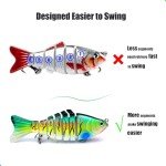 EXAURAFELIS 5pcs 7 Segment Multi-Jointed Swimbaits Fishing Lures for Bass Trout Perch Slow Sinking Lifelike Fishing Lure Kit Swimming Lures Freshwater Saltwater