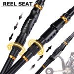 Sougayilang Fishing Rod Graphite Carbon Fiber Portable Spinning Telescopic Fishing Pole for Boat Saltwater and Freshwater