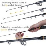 Sougayilang Fishing Rod Graphite Carbon Fiber Portable Spinning Telescopic Fishing Pole for Boat Saltwater and Freshwater