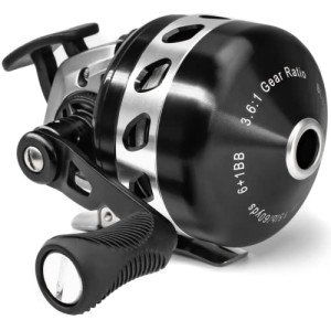 BALLISTA BL33 Spincast Bowfishing Reel Slingshot Bow Fishing, Stainless Steel, Left/Right Reversible Handle, 3.6:1 Gear Ratio, Strong Line 5# 45 Yards 0.35mm/50lb