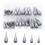 25pcs Bass Casting Weights Fishing Weights Sinkers with Swivel for Bass Catfish Freshwater Saltwater with Tackle Box