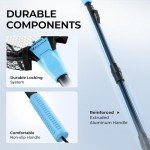 Calamus Triangle Floating Fishing Net, Lightweight & Strong Fishing Net with Non-Slip Elastomer Handle, Fish Friendly PVC Coated Nylon Net, Built-in Elastic Lanyard and Belt Clip