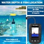 Portable Fish Finder, Water Handheld Fish Depth Finder Sonar Kayak Boat Fishfinder Transducer Fishing LCD Display
