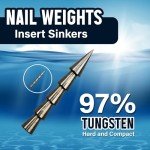 Reaction Tackle Tungsten Nail Weights for Bass Fishing - Variety 40 pk