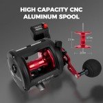 KastKing ReKon Line Counter Trolling Fishing Reel, Round Baitcasting Reels, Right Handed, Size 20