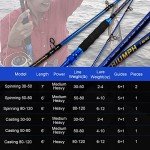 Fiblink Saltwater Graphite Jig Jigging Spinning Fishing Rod Deep Sea Jig Pole (6-Feet, Heavy, 80-120lbs)