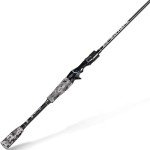 Sougayilang Fishing Rod - Medium 2Pc Graphite Composite Blank Spinning & Casting Rod, Camouflage EVA Grip, Smooth Transition Fishing Pole-Grey-5'10''-Casting
