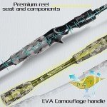 Sougayilang Fishing Rod - Medium 2Pc Graphite Composite Blank Spinning & Casting Rod, Camouflage EVA Grip, Smooth Transition Fishing Pole-Grey-5'10''-Casting