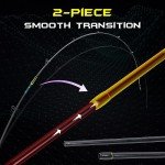 Sougayilang Fishing Rod - Medium 2Pc Graphite Composite Blank Spinning & Casting Rod, Camouflage EVA Grip, Smooth Transition Fishing Pole-Grey-5'10''-Casting