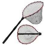 SEASPRO Telescoping Aluminum Alloy Fishing Net - Adjustable Length and Rubber net (Red)