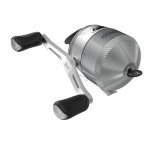 Zebco 33 Platinum Spincast Fishing Reel, Size 30 Reel, Right or Left-Hand Retrieve, 4.7:1 Gear Ratio, 10 lb Zebco Cajun Line, Silver (Clam Packaging)