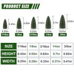 Fishing Weights Sinkers, Bullet Fishing Weights Worm Sinkers Painted Slip Sinkers for Bass Fishing Texas Rigs Carolina Rigs Saltwater Freshwater Fishing Tackle