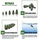 Fishing Weights Sinkers, Bullet Fishing Weights Worm Sinkers Painted Slip Sinkers for Bass Fishing Texas Rigs Carolina Rigs Saltwater Freshwater Fishing Tackle
