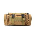 Jipemtra Fishing Tackle Bag with Rod Holder - Water-Resistant Waist Bag for Outdoor (Tan)