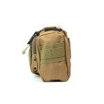 Jipemtra Fishing Tackle Bag with Rod Holder - Water-Resistant Waist Bag for Outdoor (Tan)