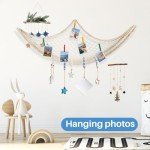 Sukh 2PCS Fish Net Decorative - Fish Net Decorations Decorative Netting Nautical Fishnet Table Runner Nets Netting Fishnet Ocean Party Rope Decoration