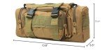 Jipemtra Fishing Tackle Bag with Rod Holder - Water-Resistant Waist Bag for Outdoor (Tan)