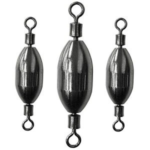 AMYSPORTS Saltwater Fishing Weights Swivel Bullet Sinkers Fishing Weight Brass Fishing Weights Freshwater Bass Sinker Weight with Swivel Rolling 15pcs 1/16oz