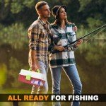 TCMBY 3 Layers Tackle Box with Tackle Included, 258Pcs Fishing Lures Kit Contains Pliers, Crankbait, Hooks, Weights & Accessories, Fishing Gear Bait Lure Gifts for Men Bass Freshwater (Brown White)