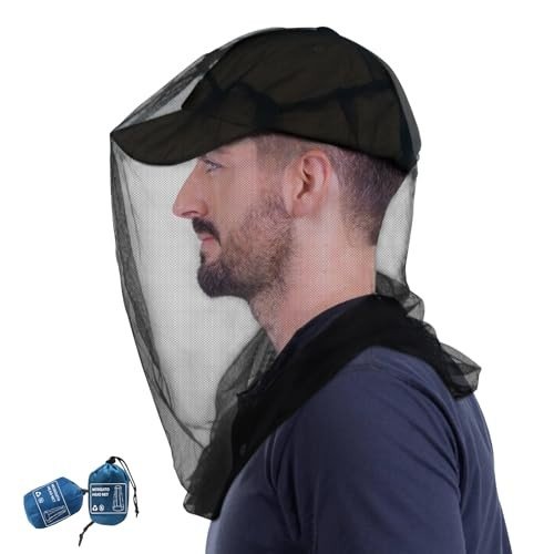 South to East Premium Mosquito Head Net for Insect, 2 Pack, Fly & Bug Protection | Ultra Large & Long, Extra Fine Holes for Camping, Hiking, Fishing, Gardening, Safari, Fits All Hats for Men & Women