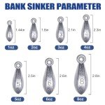 Fishing Weights Sinkers Bank Sinkers Bullet Weights for Surf Fishing Pier Bank Fishing Saltwater Fishing Gear 1oz to 8oz