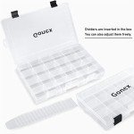 Gonex 3700 Tackle Trays 4 Packs, Transparent Fishing Tackle Boxes Organizer and Storage with Adjustable Dividers, Plastic 3700 Tackle Boxes for Lures, Hooks, & Other Accessories