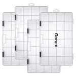 Gonex 3700 Tackle Trays 4 Packs, Transparent Fishing Tackle Boxes Organizer and Storage with Adjustable Dividers, Plastic 3700 Tackle Boxes for Lures, Hooks, & Other Accessories