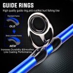 One Bass Fishing Rods,IM7 Graphite Spinning Rod & Casting Rod, 2 Pc Strong Quality Baitcasting Rod with Super Polymer Handle- 6' Casting -Blue