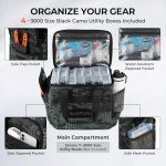 KastKing BaitSpace Fishing Tackle Bag With 4 Tackle Boxes & Removable Bait Binder, Water-Resistant Tackle Storage, Durable Fishing Gear, Adjustable Shoulder Strap