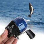 Portable Spincast Fishing Reel High Speed 3.0:1 Gear Ratio Dialadjustable Disk Drag Handle Knobs Outdoor Harpoon Dart Reel(Blue)