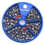 Proximitck Fishing Weights Sinkers 200PCS/105PCS Round Split Shot Sinker Set - 5 Sizes Lead Weights Removable for Versatile Fishing Purposes