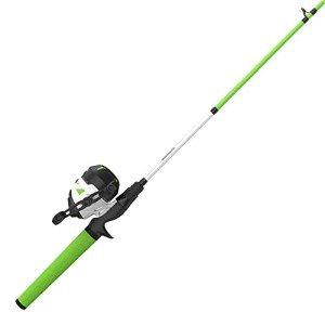Zebco Roam Spincast Reel and Fishing Rod Combo, 6-Foot 2-Piece Fiberglass Fishing Pole with ComfortGrip Handle, QuickSet Anti-Reverse Fishing Reel, Pre-Spooled with 10-Pound Zebco Line, Green