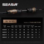 SEASIR Stream Fishing Rod, Ultralight Spinning Rod Travel Bait Casting Rod, 2 Piece, Fuji A O Ring Guide, Solid Wood Handle, 40T Carbon Fiber, Compact Fishing Pole for Saltwater Freshwater Trout Bass