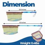 DaddyGoFish Kids Fishing Net - Extendable Telescopic Landing Net for Boy Girl Children Catching Small Fish Crab Shrimp Minnow Dragonfly Beach Pier Lake River Ocean (Style 2 (2 Pack, Blue + Blue))