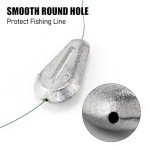 Dr.Fish 5 Pack Fishing No Roll Sinker Fishing Lead Weights No Roll Freshwater Saltwater, 2oz