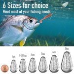 Dr.Fish 5 Pack Fishing No Roll Sinker Fishing Lead Weights No Roll Freshwater Saltwater, 2oz