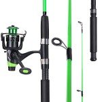 Sougayilang Catfish Fishing Rod and Reel Combo, 2-Piece Spinning Combo, Durable Graphite & Glass Blanks Fishing Pole for Crappie-Green-5.9ft and 2000 Spinning Reel
