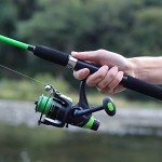 Sougayilang Catfish Fishing Rod and Reel Combo, 2-Piece Spinning Combo, Durable Graphite & Glass Blanks Fishing Pole for Crappie-Green-5.9ft and 2000 Spinning Reel
