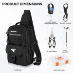 KastKing Everyday Essential Fishing Backpack & Tool Set, Fishing Sling Tackle Bag & 3500-Tackle Box Waterproof, Fishing Scale, 7" Fishing Pliers, Lip Gripper-Fishing Gear and Fishing Gift for Men