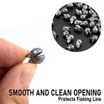 Dr.Fish 100 Pack Removable Split Shot Weights Lead Fishing Sinkers Fly Fishing Line Sinkers Reuseable Clip On Weights Freshwater Saltwater Size 5, 1/12oz