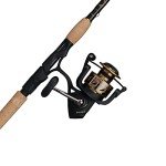 PENN 7’ Battle III Fishing Rod and Reel Spinning Combo, 7’, 3 Graphite Composite Fishing Rod with 6 Reel, Durable, Break Resistant and Lightweight, Black/Gold