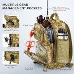 KastKing BaitSpace Standard Fishing Tackle Sling Bag, Water-resistant Backpack & Sling Pack for Bank, Wader & Boat Fishing, Rod & Beverage Holder, Adjustable Straps, Durable Nylon Fabric