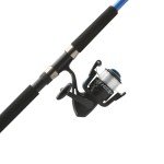 Shakespeare Tiger Spinning Reel and Fishing Rod Combo, 9' 2-Piece Rod, Tubular Fiberglass Rod Blank Construction, Comfortable and Durable EVA Handle